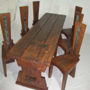 Industrial Reclaimed Dining Table & 6 Chairs